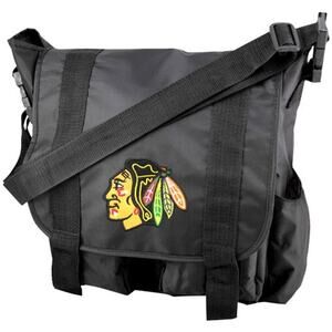 NHL Chicago Blackhawks Premium Diaper Bag Changing Pad Baby Shower Black New